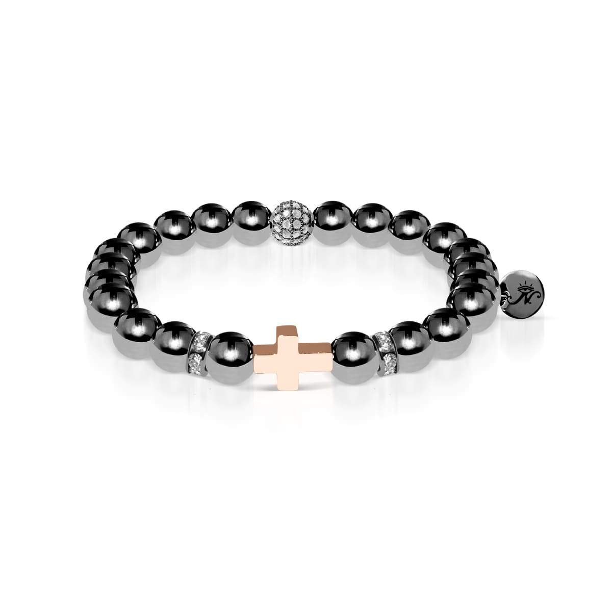 Rotguss und 18 Karat Roségold | Vergoldetes Kreuzarmband